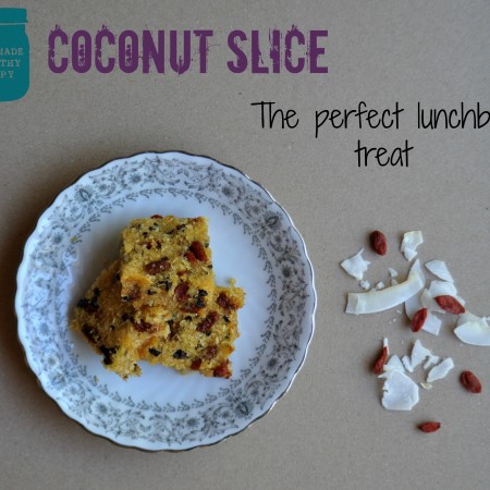 Coconut Slice, The Perfect Lunchbox Treat on Homemade, Healthy, Happy