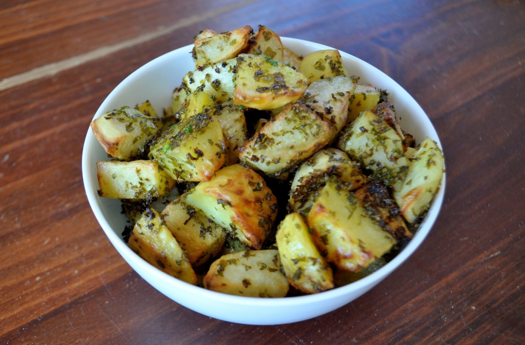Kale Coated Roast Potatoes on Homemade, Healthy, Happy