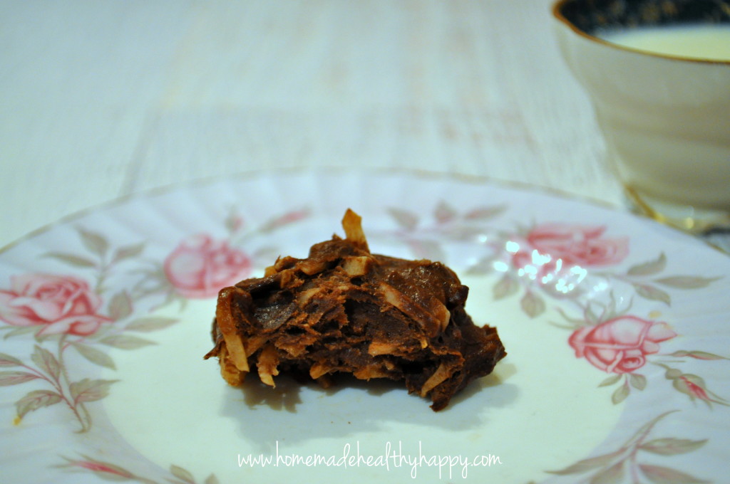 3 Ingredient Choc-Coconut Fudge Cookies on Homemade, Healthy, Happy