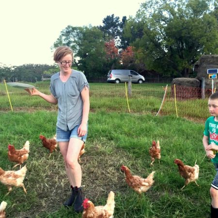 Feeding Chickens at Ginger & Brown Farmstead on Homemade, Healthy, Happy